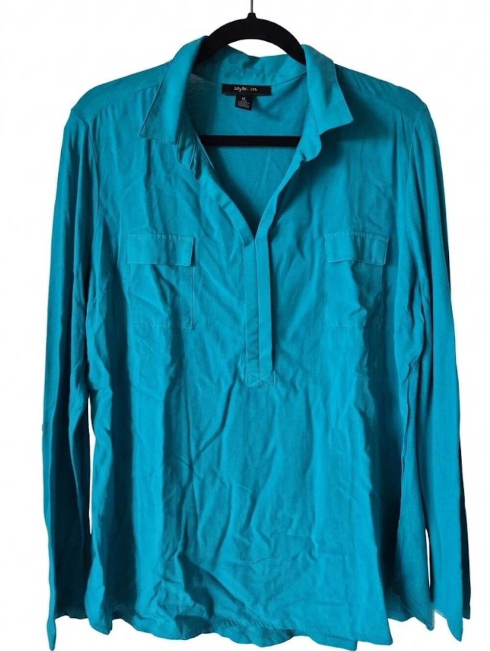 Style & Co. Turquoise Blue Pullover Blouse XL - Excellent Condition